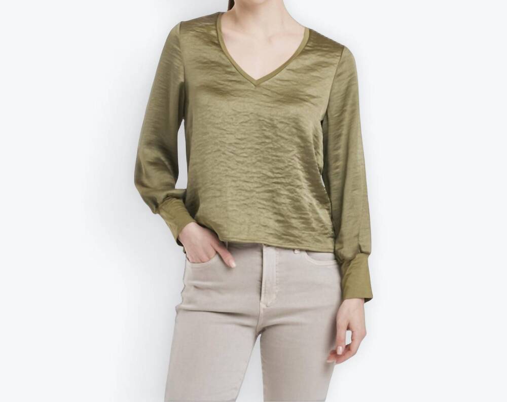 NEW ANOTHER LOVE aya long sleeve blouse in green